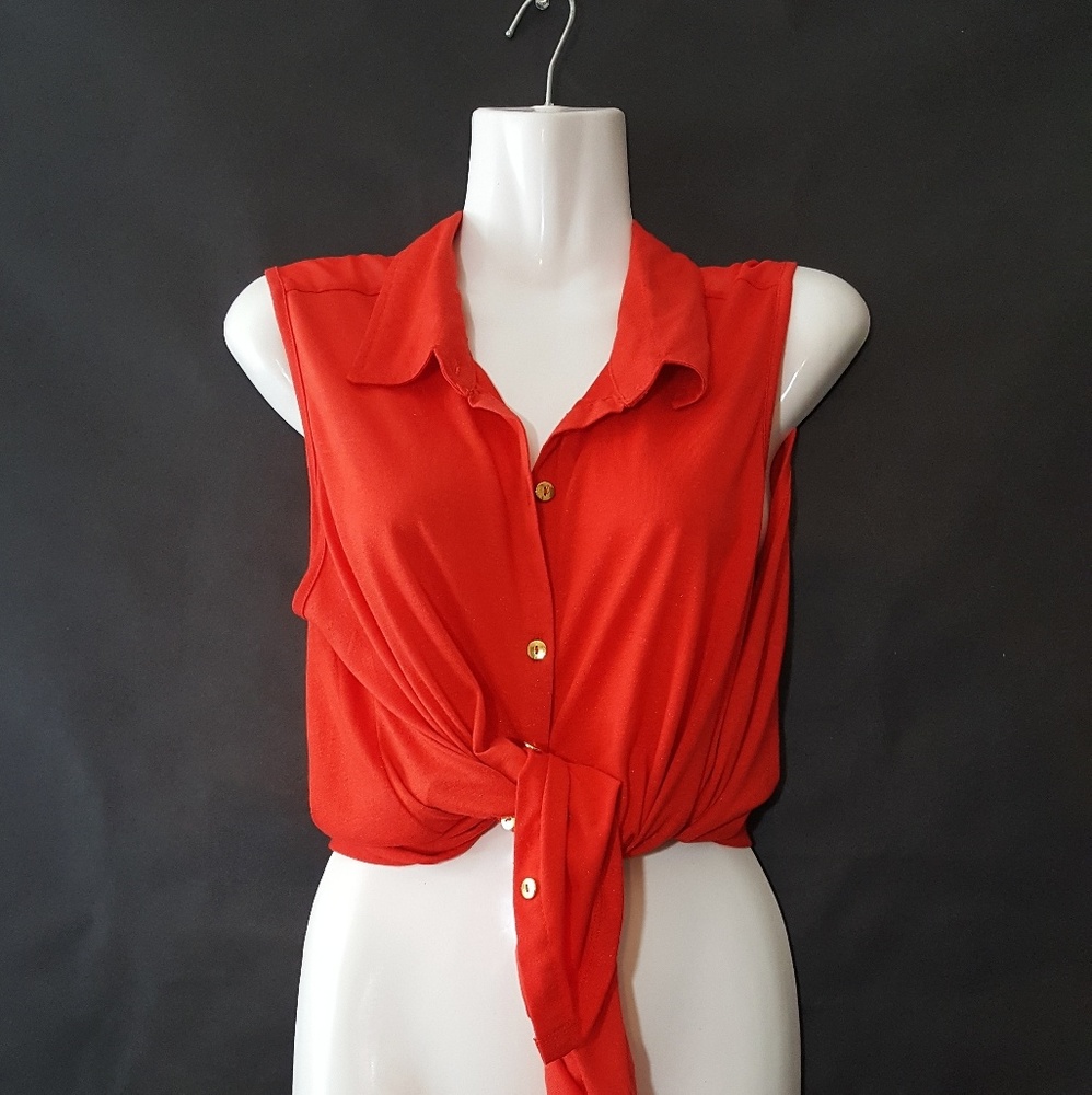 Bright Orange Croptop Blouse